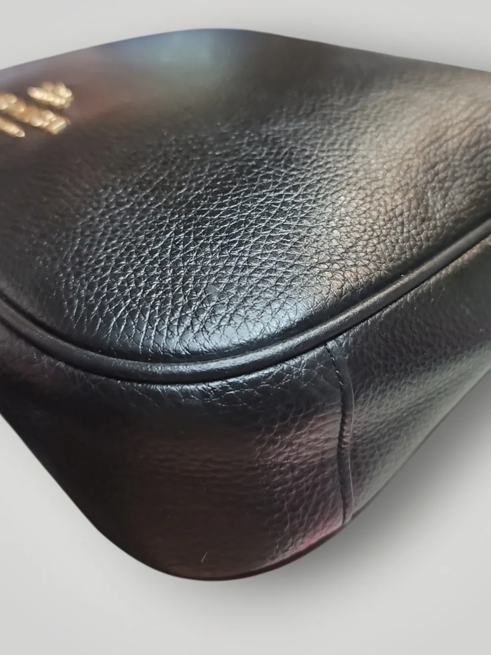 COACH Ellie File Black Pebbled Leather Crossbody Shoulder Bag EUC